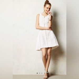 LEIFSDOTTIR High Tea Floral Mini Dress, White, Size 4